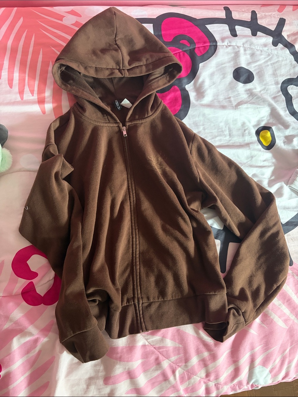 Women's Brown Full-Zip Hoodie